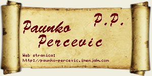 Paunko Perčević vizit kartica